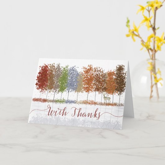 Business Appreciation at Thanksgiving Trees  カード (黄色い花)