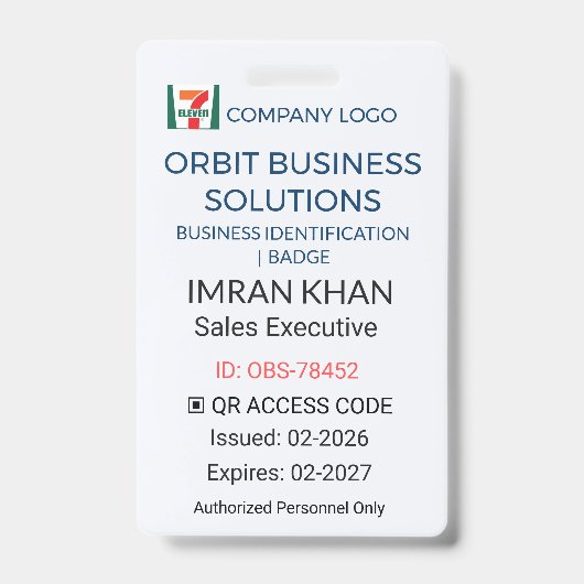 Business Badge | ID Badge – QR Logo バッジ (表面)
