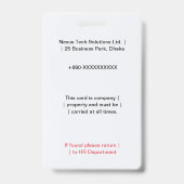 Business Badge | Staff Badge – ID Logo バッジ (裏面)