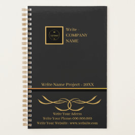 Business Blackと金ゴールド会社ロゴモノグラム プランナー手帳