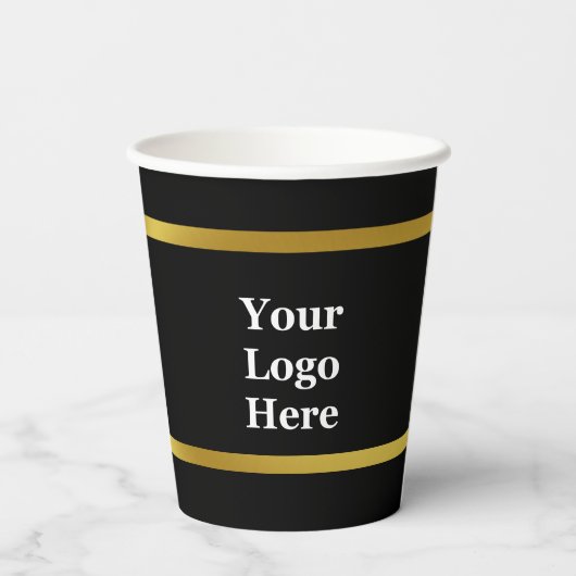 Business Black and Data Your Logo Here  紙コップ (裏面)