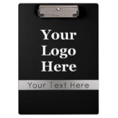 Business Black and Silver Your Logo文字テンプレート クリップボード (正面)