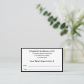 Business Black and White Doctor's Office Your Next 予約カード (スタンド正面)