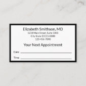 Business Black and White Doctor's Office Your Next 予約カード (正面)