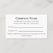 Business Black and White Refer a Friend 紹介カード (裏面)