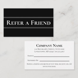 Business Black and White Refer a Friend 紹介カード
