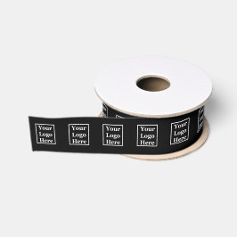 Business Black Branded Your Logo Here Pattern グログランリボン