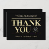 Business Black & Designer The Thank|ロゴ サンキューカード (正面/裏面)