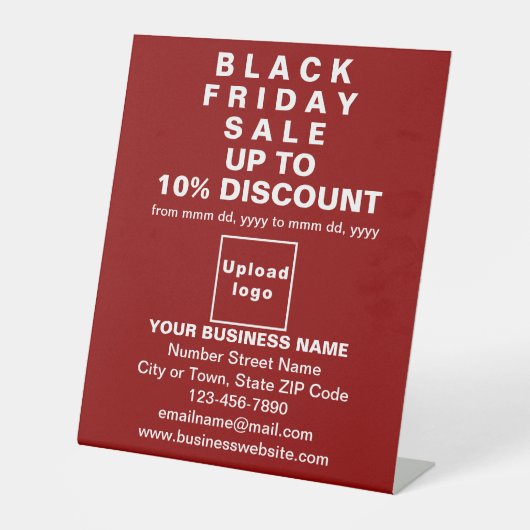 Business Black Friday Sale on Red Pedestal Sign 台座サイン (正面)