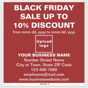 Business Black Friday Sale on Red Vinyl Sticker シール