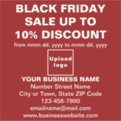 Business Black Friday Sale on Red Vinyl Sticker シール (正面)