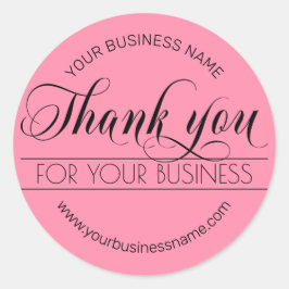 Business Black Pink Script書道ありがとう ラウンドシール