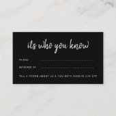 Business Black Referral Cardをご存知の方 予約カード (正面)