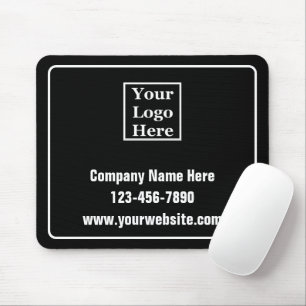 Business Black & White Companyロゴ電話Webサイト マウスパッド
