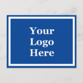 Business BlueおよびWhite Companyロゴテンプレート ポストカード (正面)