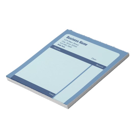 Business Blue社名住所注文型枠 ノートパッド (回転)