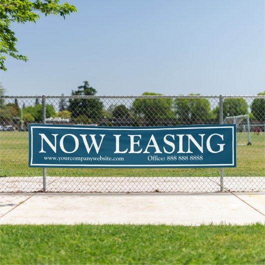 Business Blue White Now Leasing Webサイト電話 横断幕 (インサイチュ)