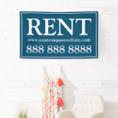 Business Blue White Rent Webサイト電話バナー 横断幕 (インサイチュ)