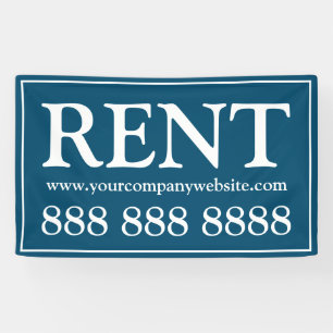 Business Blue White Rent Webサイト電話バナー 横断幕