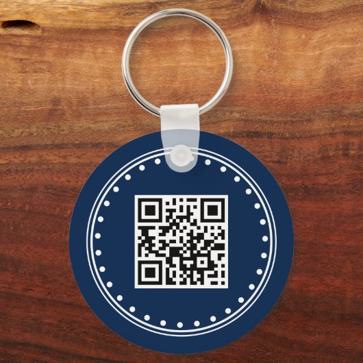 Business Brand and QR Code Logo Keychain キーホルダー (裏面)
