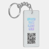 Business Brand and QR Code Logo Keychain キーホルダー (正面左)