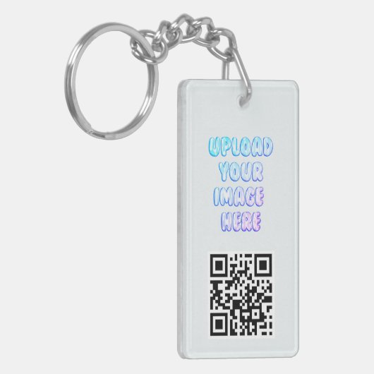 Business Brand and QR Code Logo Keychain キーホルダー (正面左)
