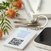 Business Brand and QR Code Logo Keychain キーホルダー (正面右)