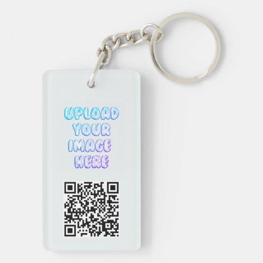 Business Brand and QR Code Logo Keychain キーホルダー (裏面)