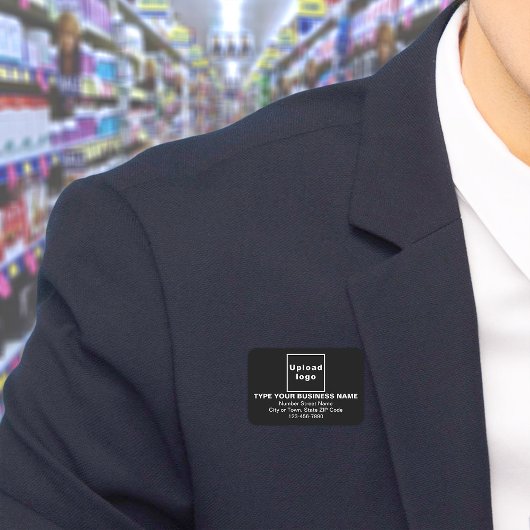 Business Brand Black Rectangle Nameタグ 名札