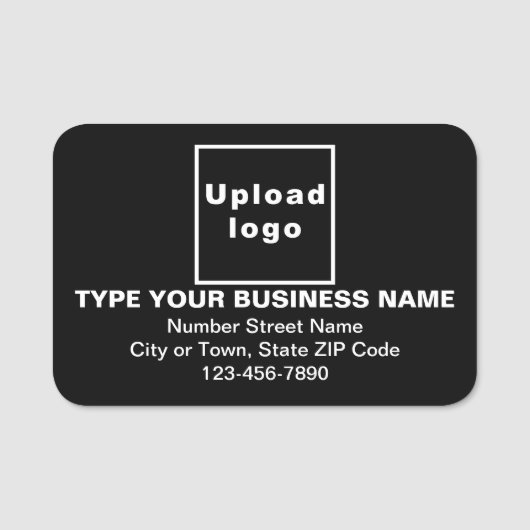 Business Brand Black Rectangle Nameタグ 名札 (正面)