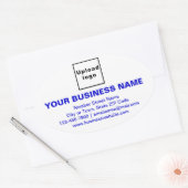 Business Brand Blue文字オンホワイトオーバルステッカー 楕円形シール (封筒)