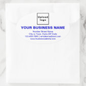 Business Brand Blue文字オンホワイトオーバルステッカー 楕円形シール (バッグ)