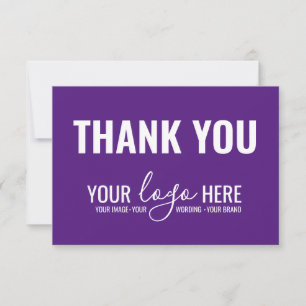 Business Brand Company Logo 王室の Purple Thank You サンキューカード
