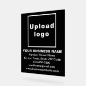 Business Brand on Black Acrylic Sign アクリルサイン (傾斜)
