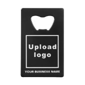 Business Brand on Black Rectangleボトルオープナー クレジットカード栓抜き (裏面)
