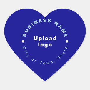Business Brand on Blueハートシェイプステッカー ハートシール