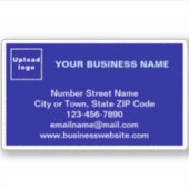 Business Brand on Blue Rectangle Vinylシール シール (正面)