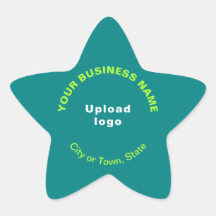Business Brand on Business Green Star Shapeティール（緑が 星シール