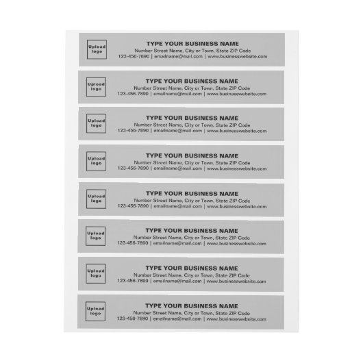 Business Brand on Gray Wrapのまわりに住所 シール ラップアラウンド宛名ラベル (シート)