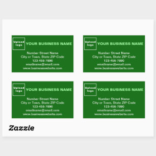 Business Brand on Green Rectangleステッカー 長方形シール