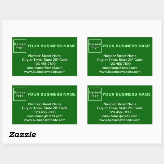 Business Brand on Green Rectangleステッカー 長方形シール (シート)