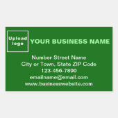 Business Brand on Green Rectangleステッカー 長方形シール (正面)
