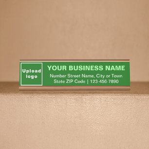 Business Brand on Green Standard Desk Nameプレート デスクネームプレート