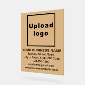Business Brand on Light Brown Acrylic Sign アクリルサイン (傾斜)