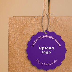 Business Brand on Purple Scalloped紙 オーナメントカード