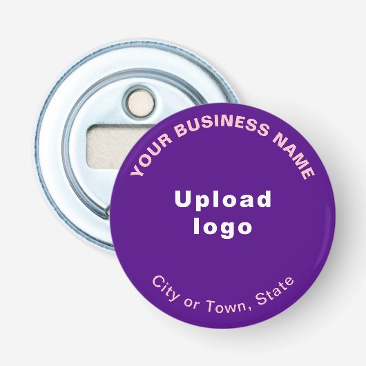 Business Brand on Purple Small Roundボトルオープナー 栓抜き (正面)