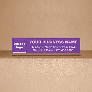 Business Brand on Purple Standard Desk Nameプレート デスクネームプレート