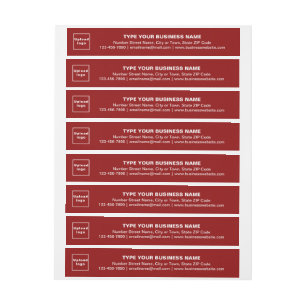 Business Brand on Red Wrapのまわりに住所 シール ラップアラウンド宛名ラベル