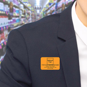 Business Brand Orange Rectangle Nameタグ 名札