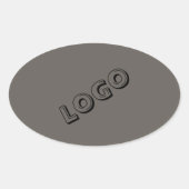 Business Branding Stickers – Custom Logo Labels 楕円形シール (正面)